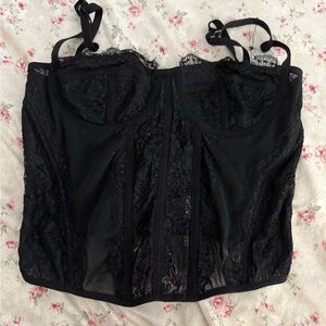 Black Lace Bustier Top